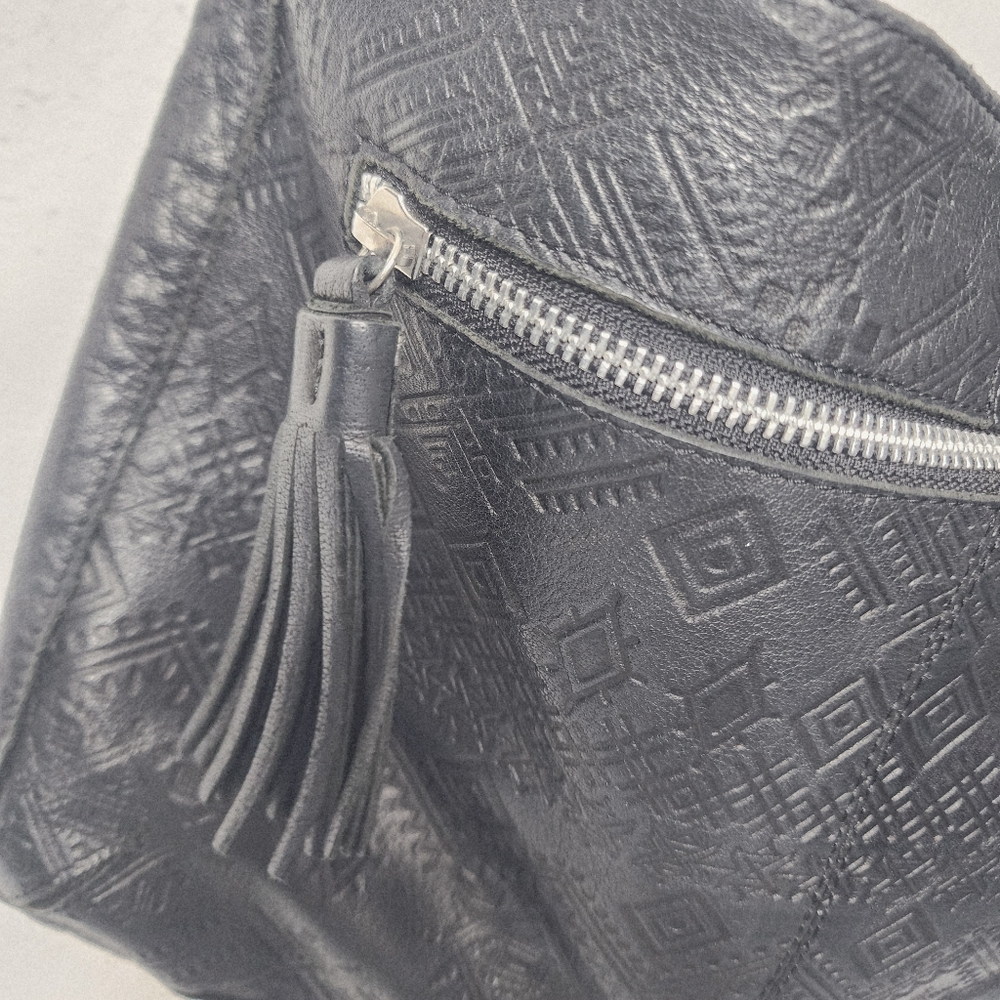 Day & Mood Black Embossed Leather Crossbody - Picture 8 of 15